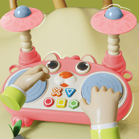 Enfants multifonctionnel tambour Instrument Jazz batteur tambour bébé lumière musique éducation précoce jouet ensemble de batterie