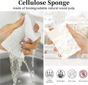 Éponge de nettoyage de cuisine en cellulose compressée, noire, super absorbante, naturelle, écologique et personnalisée - Product Image 3