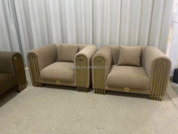 Canapé en tissu de luxe pour salon, mobilier avec cadre métallique, canapés sectionnels en velours 3, 2, 1 places pour la maison, l'hôtel, la villa