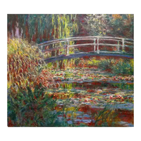 Peinture sur toile impressionniste de Nymphéas de Monet, impression artistique Harmonie Verte, cadre écologique, cadeau peint à la main pour la décoration intérieure
