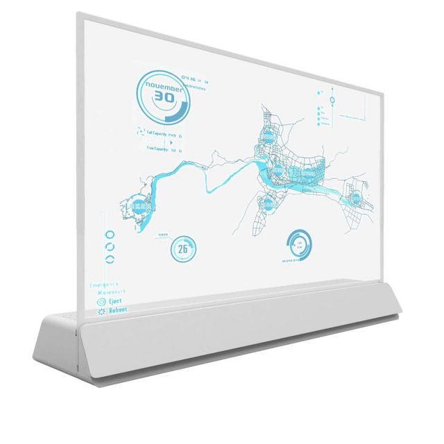 55-Inch OLED Transparent Screen, Transparent Translator, Mobile Transparent Digital Human, Transparent Display Screen