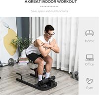 Soozier Appareil de fitness 3-en-1 rembourré avec cadre en acier pliable pour pompes, abdominaux et squats profonds, pour la maison, Chine