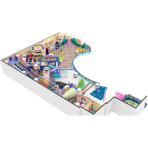 Équipement de terrain de jeu intérieur en gros, équipement de terrain de jeu athlétique commercial, équipement de parc à double toboggan en plastique - Product Image 5