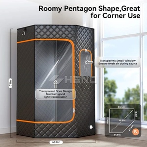 Sauna Portátil de Infrarrojos Lejanos para una Persona, Terapia de Luz Roja de 660nm, Tienda de Relajación con Ventanas Transom, 3L y 1100W - Product Image 3