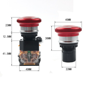 Botón de Parada de Emergencia Tipo Hongo LA38-11ZS, Interruptor de Emergencia Normalmente Abierto y Normalmente Cerrado - Product Image 5