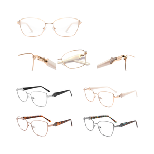 Montures de lunettes de prescription en acier inoxydable <span class=keywords><strong>ESquare</strong></span> personnalisées pour femmes 2025 lunettes optiques en métal oeil de chat myopie LE8853 - Product Image 1