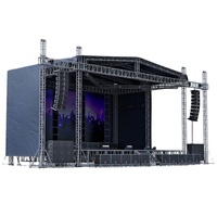 Plataforma de Escenario Portátil con Sistema de Altavoces para Eventos y Conciertos al Aire Libre - Fácil Instalación