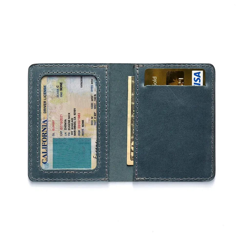 Men Wallet Slim Durable Men's Card Holder Genuine Leather Bifold Wallet
