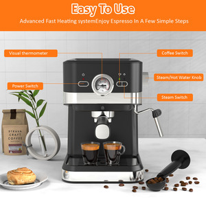 American Standard <span class=keywords><strong>Retro</strong></span> Home Coffee Brewer Semi-Automatic Integrated High-Pressure Milk Extraction French Langua Car Household - Product Image 4