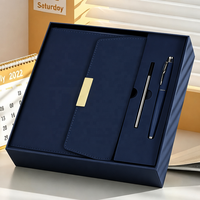 Carnet de notes ligné en cuir PU rigide personnalisé avec logo, coffret cadeau d'entreprise haut de gamme noir