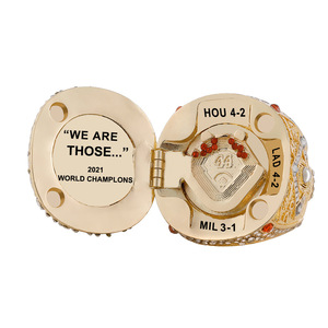 Ventes chaudes MLB <span class=keywords><strong>Atlanta</strong></span> Braves Champion Baseball Championship Ring, bague de championnat de baseball personnalisée en gros, bijoux plaqués or de haute qualité pour les fans de sport - Product Image 3