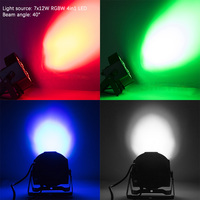 Plastique de haute qualité DMX512 plat Mini 7x12W RGBW LED lavage Par peut lumière de scène pour Disco KTV fête mariage