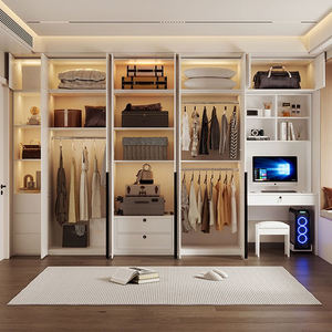 Ensemble de meubles de chambre à coucher en bois pour enfants, design personnalisé, lits modernes et armoire avec bureau d'étude et table d'<span class=keywords><strong>ordinateur</strong></span> - Product Image 3