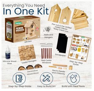 Premium Houten Vogelhuisuitrusting Voor Volwassenen Diy Volwassen Ambachten & Houtbewerking Bouw Je Eigen Dierenhuis - Product Image 1