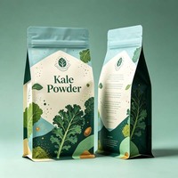 Sachet Doypack Personnalisé Réutilisable de Qualité Alimentaire avec Fermeture Éclair, Barrière Anti-Humidité Légère pour le Stockage de Poudre de Kale Vert