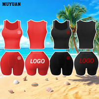 Ensemble deux pièces tricoté léger et élégant pour femme : débardeur respirant sans manches et short assorti – Logo personnalisé OEM/ODM