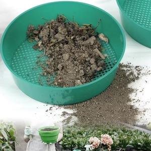 Tamis à terre rond en plastique, tamis de jardinage, plateau de tamisage portable pour terreau et pierres, filtre à pierres, pour jardinage domestique et plantes - Product Image 5