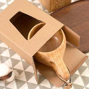 Tasse en bois Kuksa de style japonais faite à la main avec poignées à 2 trous, écologique, 250 ml/150 ml, pour café, thé, lait, camping et bushcraft - Product Image 5