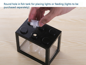 ตู้ปลาขนาดเล็กแบบตั้งโต๊ะ DIY ทำจากพลาสติก ตู้ปลาขนาดเล็กแบบสร้างสรรค์สำหรับสำนักงาน อะคริลิค <span class=keywords><strong>60</strong></span> ตู้ปลาและอุปกรณ์เสริม 200 กรัม - Product Image 3