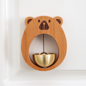 Campanas de Viento DZ Bear, Campana de Puerta de Madera, Campana de Cobre Puro, Diseño Minimalista, Fácil Instalación, Decoración para Entrada del Hogar - Product Image 3