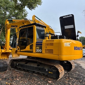 Excavadora Hidráulica Usada Komatsu PC200 de 20 Toneladas, Excavadora de Orugas Amarilla con Cucharón de Excavación - Product Image 1