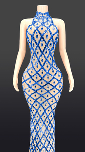 Novance-vestido de noche elegante para mujer, vestido de noche de graduación, brillante, de cristal, diamante - Product Image 6