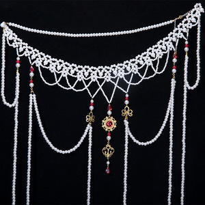 Chaîne de taille Hanfu pour femme, style ancien, long pompon, perle, style Tang, col ouvert, ruqun longueur taille, élément Han, chinois - Product Image 2