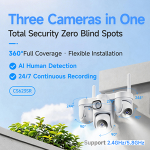 Caméra de sécurité WIFI 9MP à triple objectif et 3 écrans Vstarcam CS623SR O-KAM Pro, caméra IP sans fil PTZ extérieure, <span class=keywords><strong>prix</strong></span> d'usine - Product Image 3