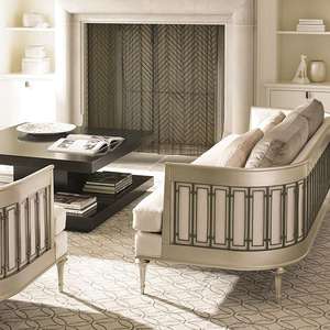 JINS Cadre en bois massif Style américain Tissu Cuir <span class=keywords><strong>Canapé</strong></span> deux <span class=keywords><strong>places</strong></span> Meubles de salon rembourrés pour Villa École Atelier - Product Image 4