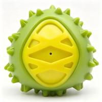 Durian-vormig piepend hondenspeeltje, TPR zacht bijtbestendig kauwspeeltje, interactief speeltje voor honden voor het reinigen van de tanden