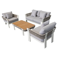 2025 Design moderne hôtel patio extérieur meubles de jardin Portable confortable canapé modulaire ensemble aluminium et rotin métal caractéristiques