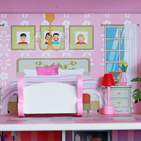 Maison de jeu rose pour garçon et fille, mini-meubles, maison de ville pour poupées avec meubles pour filles T70145