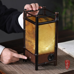 Bamboo Rock Ambient Lamp <b>Bluetooth</b> <b>Speaker</b> Rechargeable Zen Tea Table Light Ornament - Product Image 5