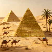 Miniature de pyramide égyptienne dorée, petite figurine de pyramide de l'Égypte ancienne en résine, sculpture historique de collection pour table