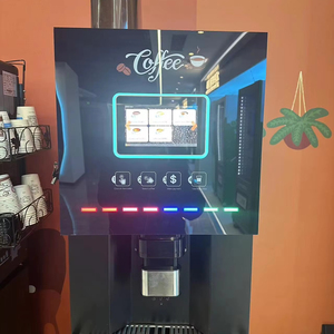 Distributeur automatique d'espresso commercial avec écran tactile 17 pouces, fonction de nettoyage automatique, paiement mobile par QR, distributeur de gobelets, café frais - Product Image 1