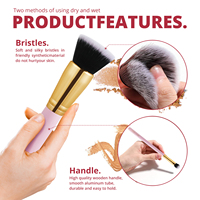 Ensemble de pinceaux de maquillage professionnels GRACEDO Vegan à long manche en poils synthétiques, manches en bois, étiquette privée, 15 pièces, idéal pour les voyages