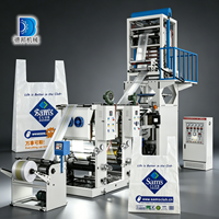 Machine de soufflage de film monocouche Debang avec imprimante intégrée pour la production de sacs poubelles et de sacs de courses en HDPE/LDPE, puissance 20 kW, économie d'énergie