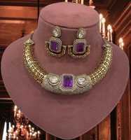 Ensemble de collier traditionnel en laiton plaqué or, style indien, tendance, pour mariage, fête et fiançailles, pour femmes, réglable