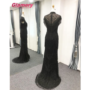 Schwarz 2020 NEUE Design Aus Der Türkei Sexy Perlen High Neck Robe Soiree Lange <span class=keywords><strong>Prom</strong></span> Meerjungfrau Abendkleid - Product Image 2