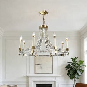 Lámpara Colgante Moderna de Lujo para Decoración del Hogar, Sala de Estar, Dormitorio, Estilo Americano, Cristal Cúbico, Redonda, Plana, para Villa - Product Image 1