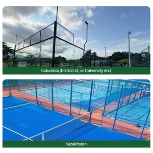 Campo da padel panoramico modulare di facile installazione con erba sintetica e tettoia elettrica - Product Image 6