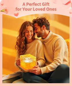 Wholesale 16 Color RGB <b>LED</b> Modern Crystal <b>Blue</b> Dynamic Water Ripple Cube Table Lamp with Midnight Glow Night <b>Light</b> - Product Image 5