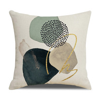 Housse de coussin YINUAN vert sauge Morandi, motif géométrique abstrait moderne, pour canapé
