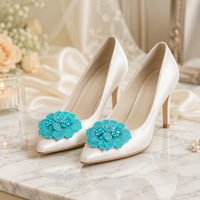 Fleur de chaussure en strass, décoration artisanale DIY pour chaussures, embellissement de bout de chaussure de mariage, accessoire vestimentaire en stock