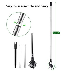 Wheel Rotary Manual Lawn Edger & Artificial Grass Trimmer Silver/Black MYL-16 Weeding <b>Garden</b> <b>Tool</b> - Product Image 3