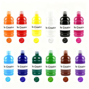 Hochdeckende 500ml Acrylfarbe in Flasche, Professionelle Qualität, Deckende Farbe für Glas, Papier, Leinwand, Wandbilder, Große Kunstprojekte, Großpackung - Product Image 1