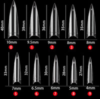 Vente en gros de faux ongles transparents ultra fins en ABS naturel, style stiletto, style français, pour salon et manucure quotidienne DIY