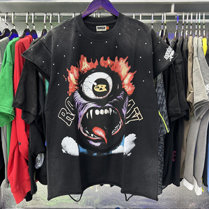 T-shirt da Uomo 100% Cotone all'<span class=keywords><strong>Ingrosso</strong></span>, <span class=keywords><strong>Abbigliamento</strong></span> <span class=keywords><strong>Firmato</strong></span>, Canotta con Strass, Maglietta Divertente alla Moda, T-shirt RoughPlay per Uomo - Product Image 1