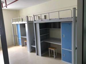 Litera de acero con escritorio y casillero, Loft, marco de Metal, alta resistencia, cama de dormitorio - Product Image 3