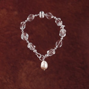 Crystal <b>Beaded</b> <b>Bracelet</b> 925 Silver Natural Crystal Water Drop Shape Women's Trendy Everyday Wear - Product Image 1
